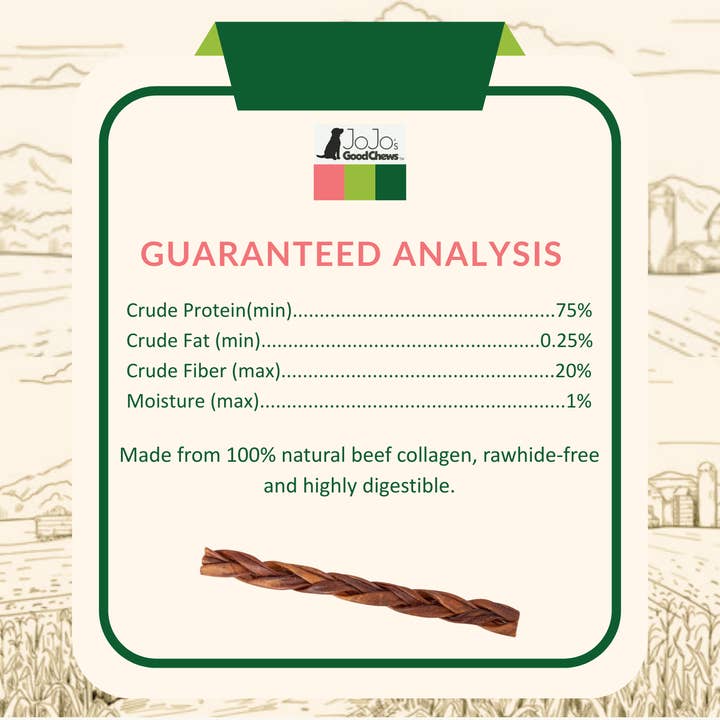 Jojo Modern Pets - Wholesale Pet treats – Dog - Braided Collagen Stick Dog Treat - 12" Thick (15/Bag)5