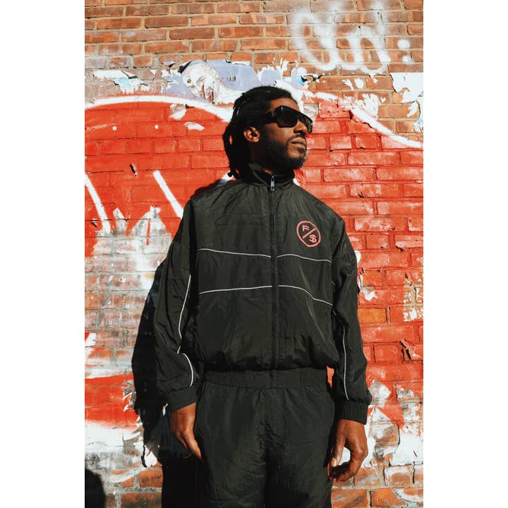 MOTION Nylon Jacket (BRED) for wholesale by Fly Supply Clothing