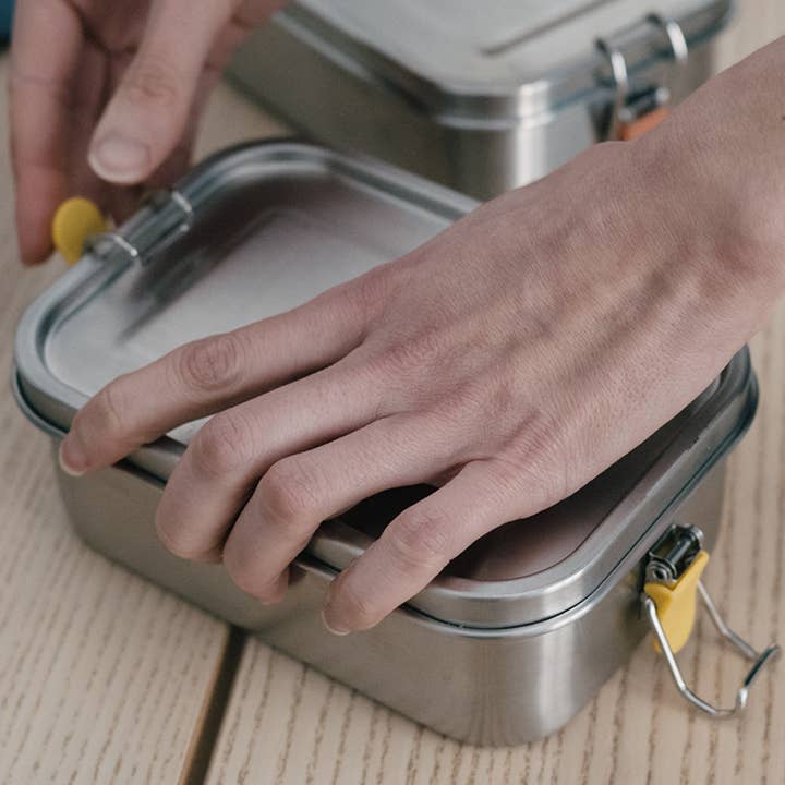 Stainless Steel Lunch Box with heat safe insert - Lemon for wholesale on Faire