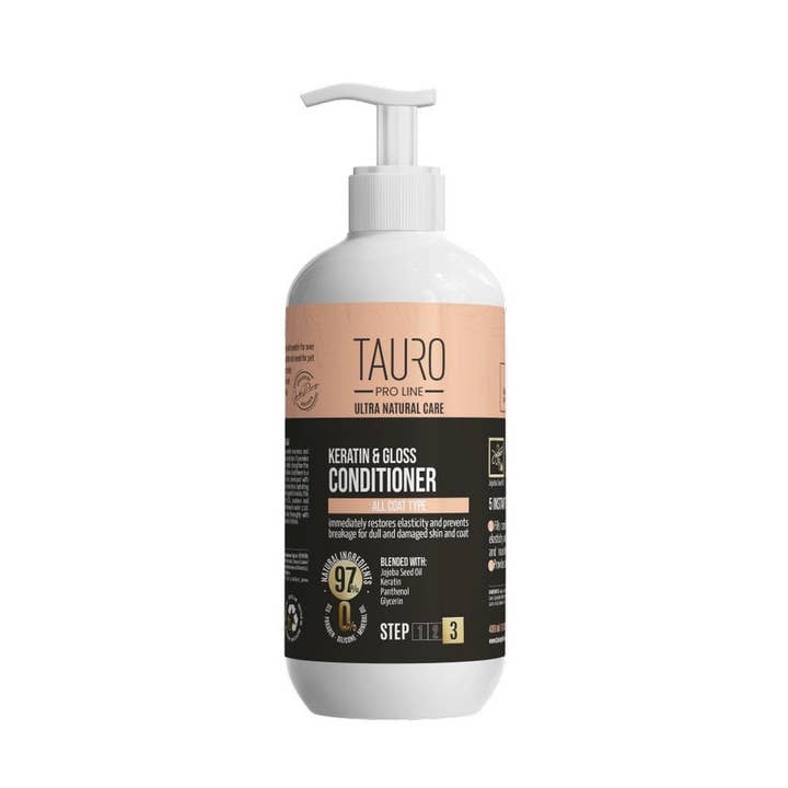 Tauro Pro Line Ultra Natural Care Keratin & Gloss Dog & Cat Conditioner For All Coat Type To Nourish And Moisturize Skin & Coat for wholesale by TAURO