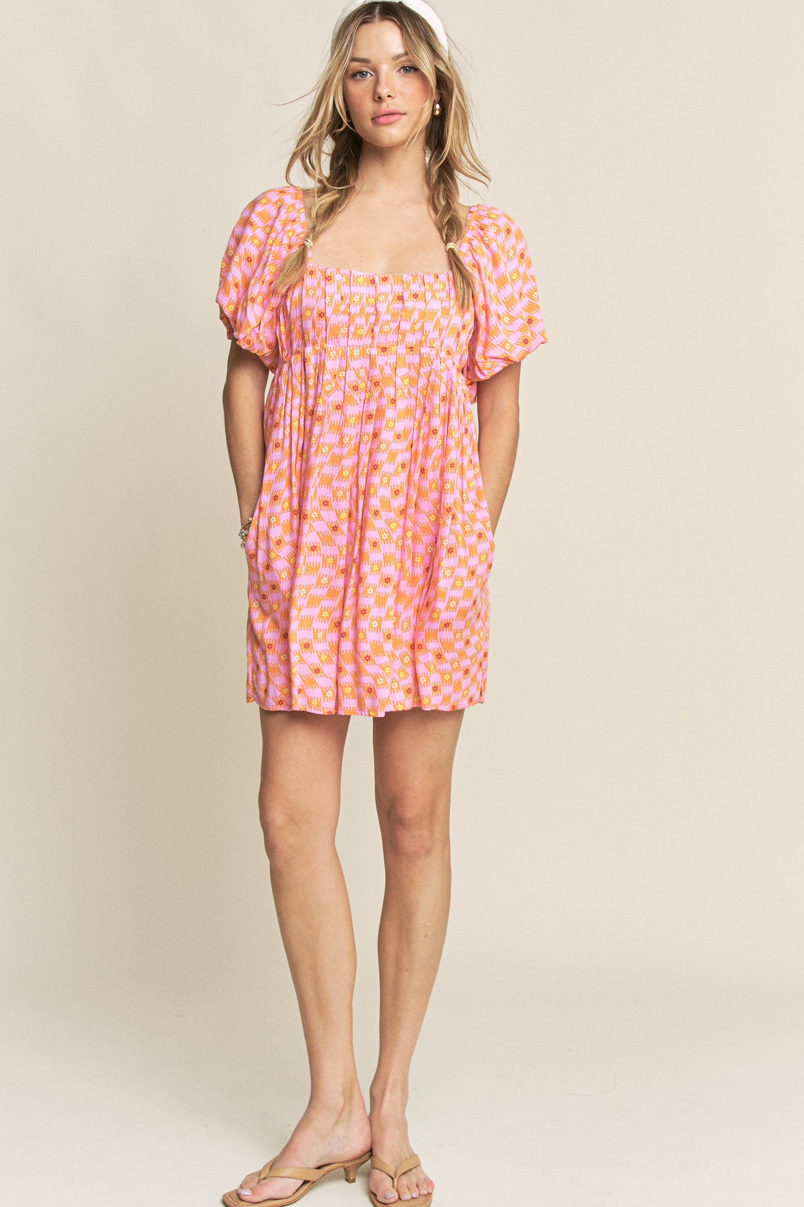 Hersy - Wholesale Dress - Women's - PUFF SLEEVE MINI DRESS- HD022010