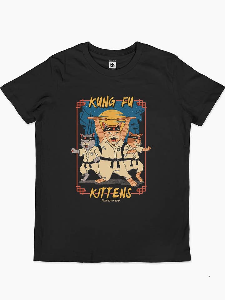 Threadheads - Wholesale Screen-printed t-shirt – Kids - Kung Fu Kittens Kids T-Shirt0
