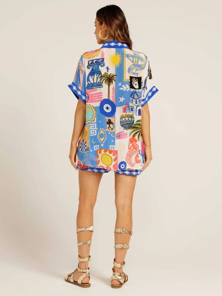 Lily Clothing - Wholesale Top & Short Set (NOT Loungewear) - Women's - Fashion print shirt and shorts two-piece set5