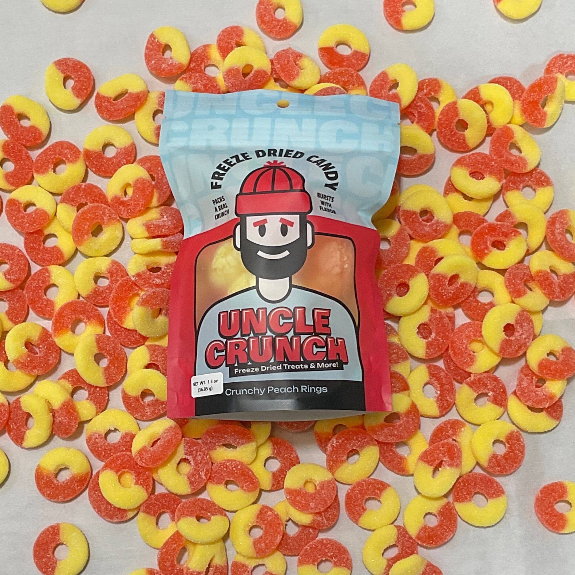 Uncle Crunch - Vente Bonbons gélifiés - Rondelles de pêches croquantes lyophilisées2