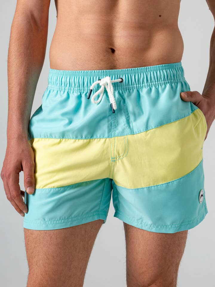 Costume da bagno bermuda da uomo in blu per la vendita all'ingrosso da parte di Skydiver