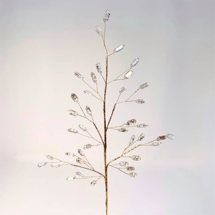 David Christopher's Collection - Wholesale Christmas Decoration - ELEGANT ACRYLIC AMETHYST GEM SPRAY - CHAMPAGNE - 21"