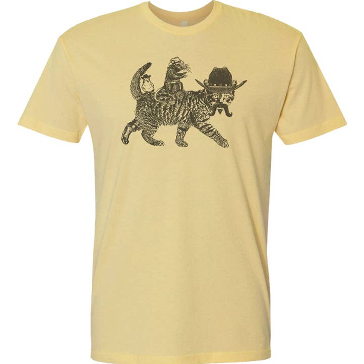 Shirtmandude Co - Wholesale Screen Printed T-Shirt - Unisex - Cowboy Cat Shirt Weird Funny Cool Crazy Retro Graphic Tee1