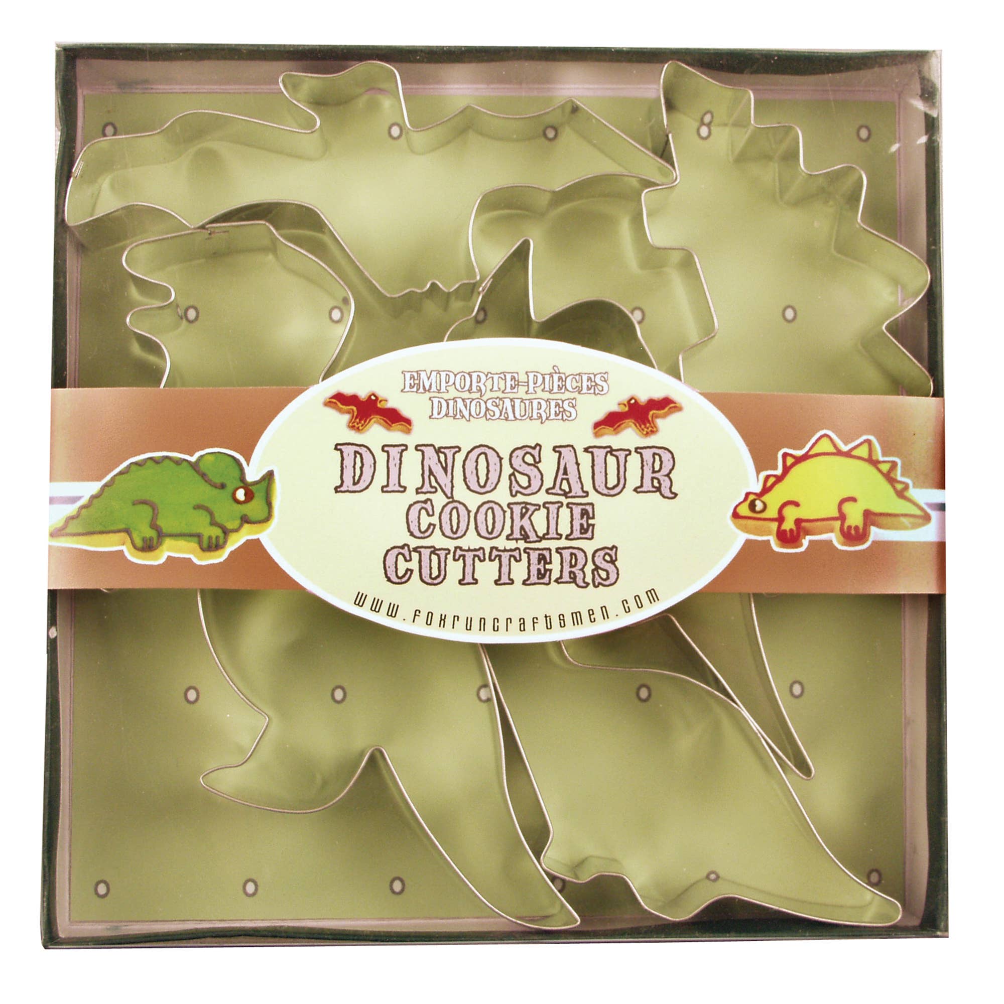 Fox Run Brands - Venta al por mayor Cortapastas - Juego de cortadores de galletas Fox Run Dinosaur, acero inoxidable, 5 piezas4