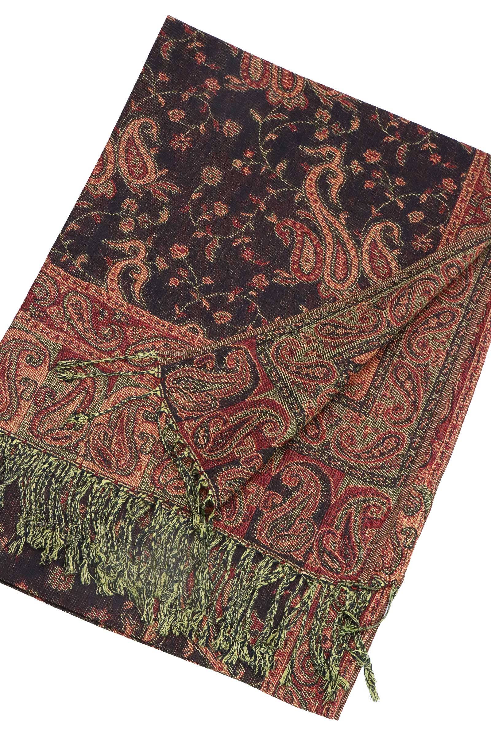 Sortiert Paisley-Blumen-Garten Pashmina-Schal mit Twist-Quasten für den Großhandel auf Faire8