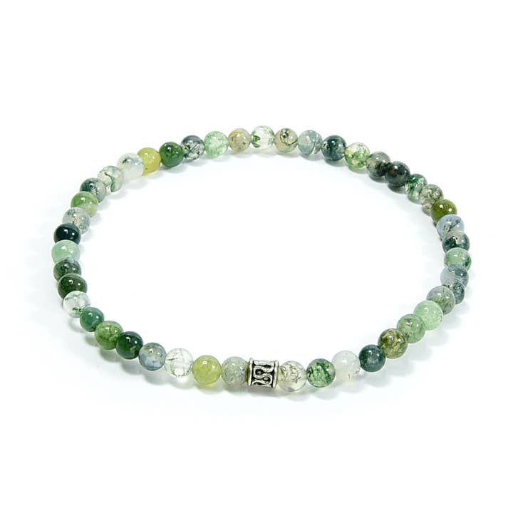 Moss Agate Mini Bracelet - 4mm for wholesale by Jenson Natural Jewelry