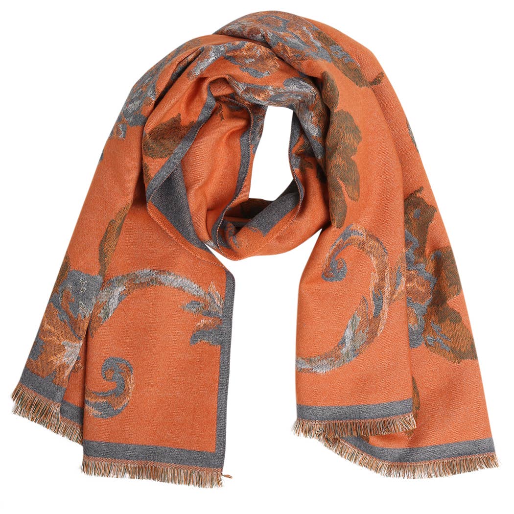 Fashion City – Engroshandel Tørklæde - Dame – Fed blomsteromslag aflangt sjal tørklæde med frynser3