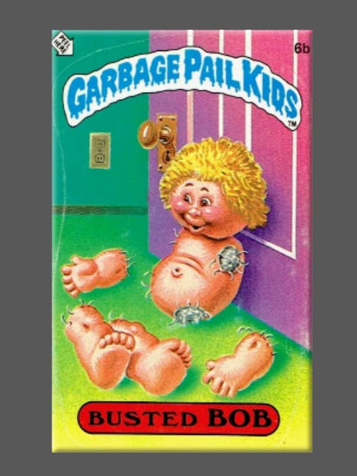 GARBAGE PAIL KIDS, Busted Bob, Magnete, Bottone, GPK per la vendita all'ingrosso da parte di Ba Ba Buttons