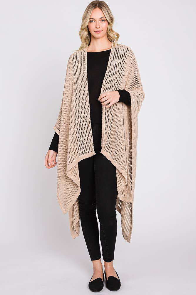 Hana - Wholesale Cardigan - Dames - Solid Chenille Crochet Ruana16