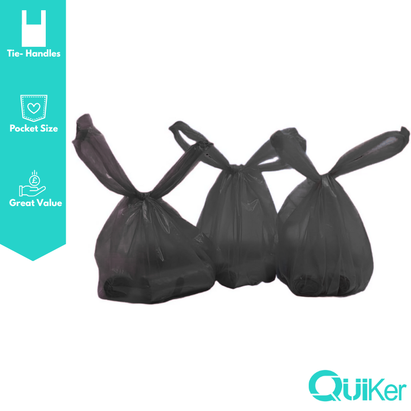 Quiker Pet Products – wholesale Pet poo bag – 240 Bags-12 Rolls- Black Pocket Poop/Poo Bags - 6 Boxes +1