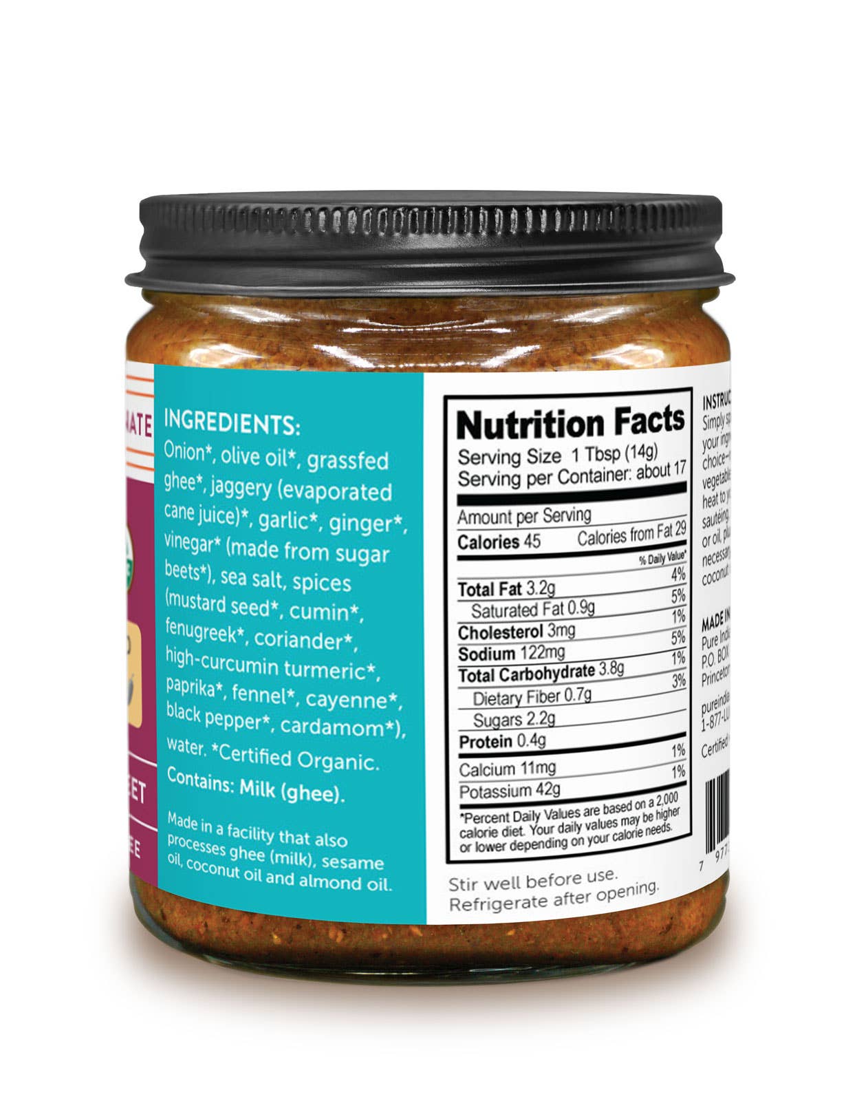 Pure Indian Foods - Wholesale Sauce - Madras Curry Simmer Sauce, Organic1