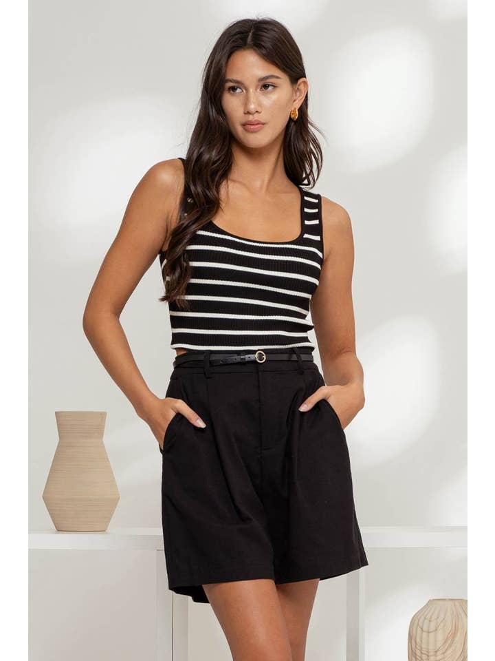 The Workshop Studio - Wholesale Knit Top - Women's - STRIPE SWEATER KNIT TANK TOP