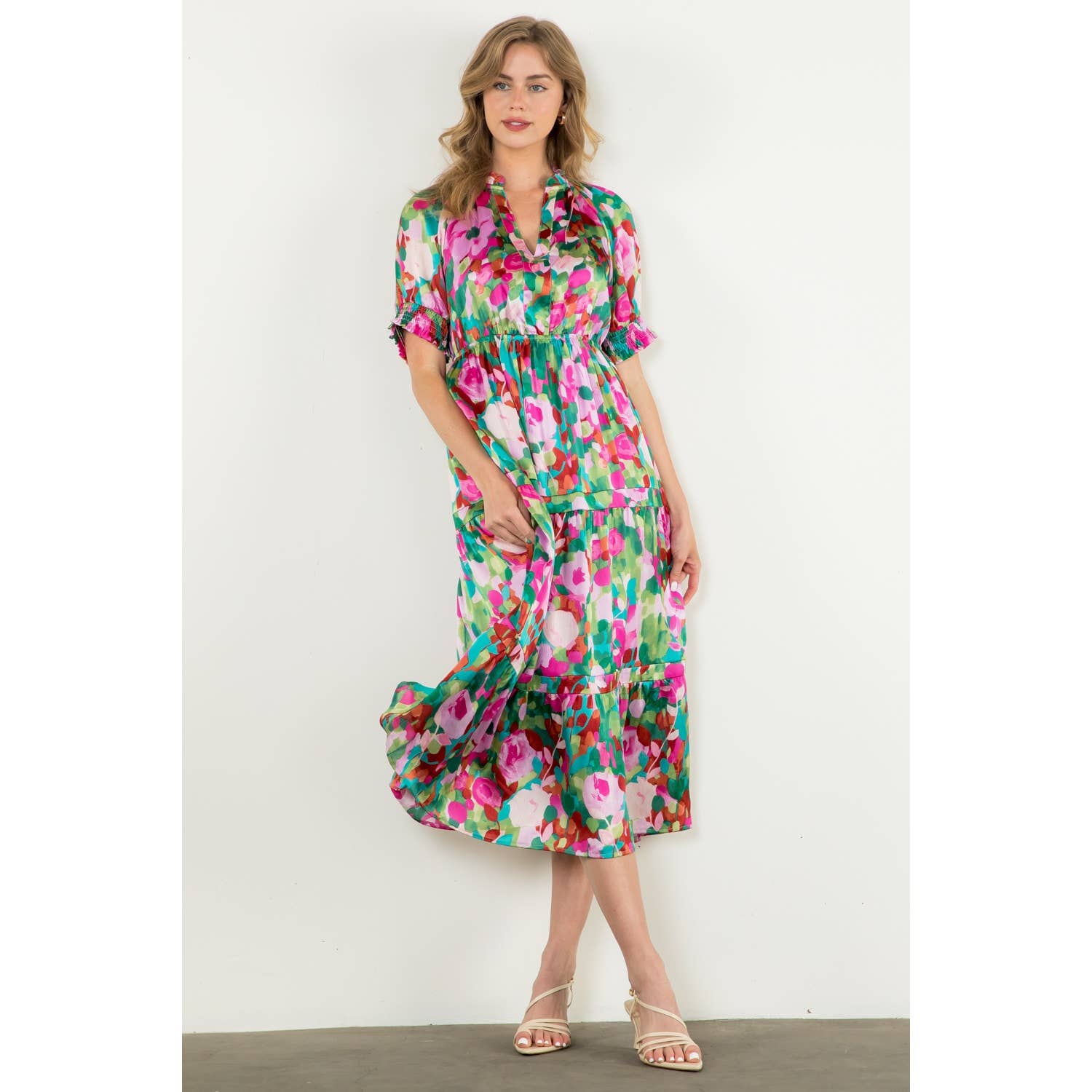 LILA Kortärmad flerfärgad klänning för wholesale på Faire6