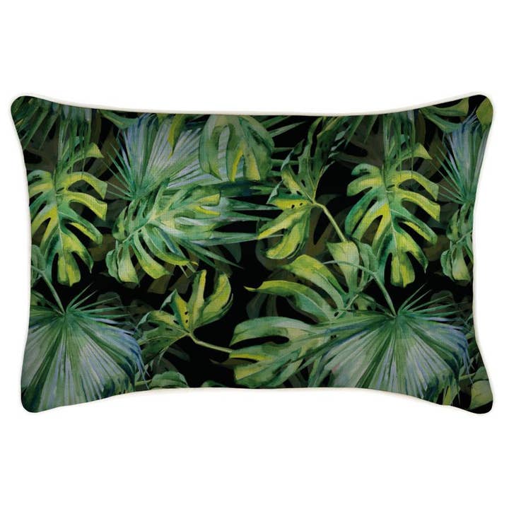Cushion Cover-With Piping-Botanical Black-35cm x 50cm for wholesale by Escape To Paradise