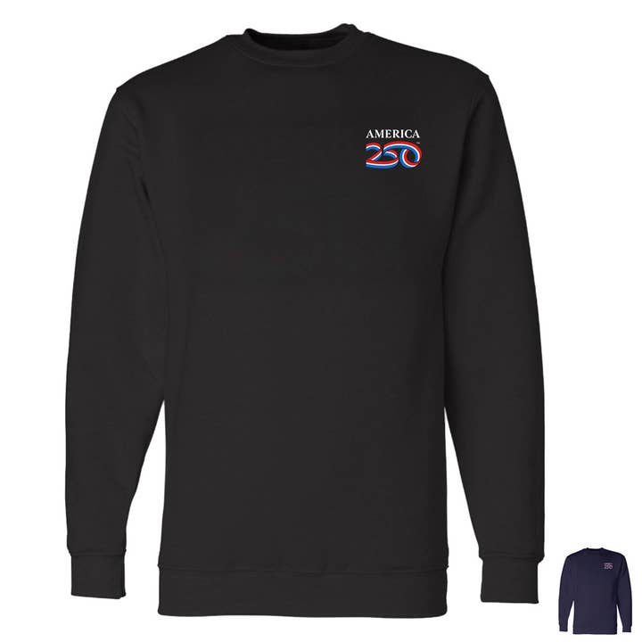 Modern Crewneck Sweatshirt, Black & Navy for wholesale by America250