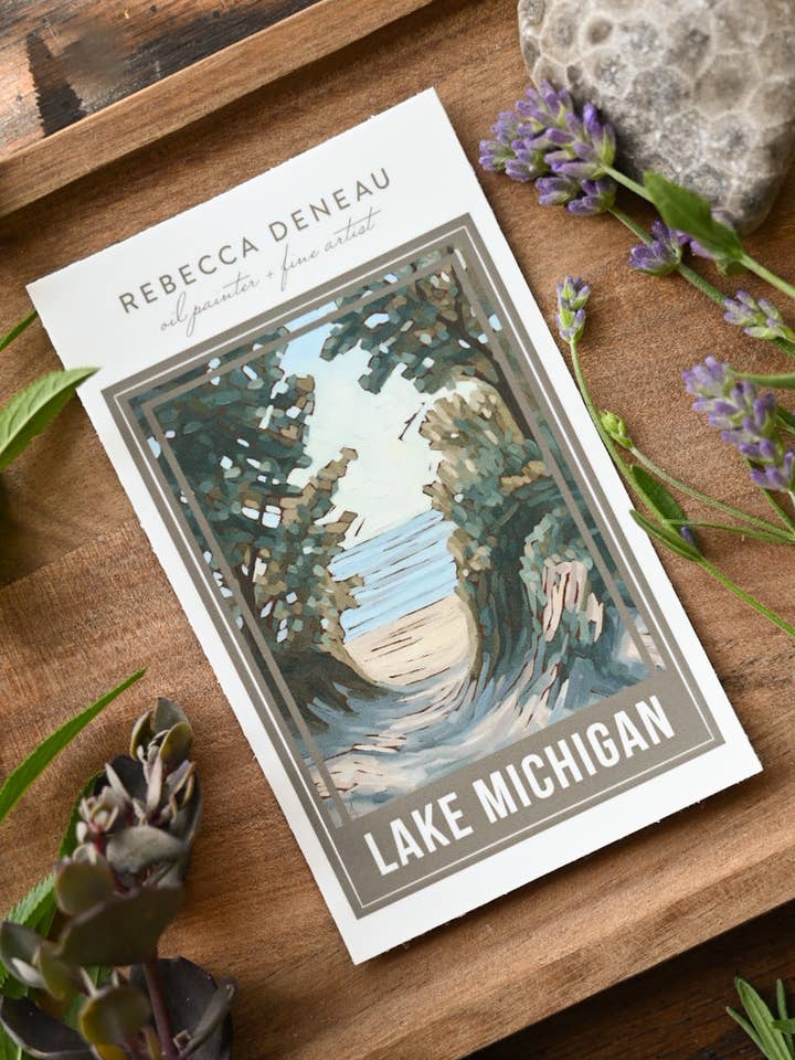 Lake Michigan Beach Sticker for wholesale by Rebecca Deneau