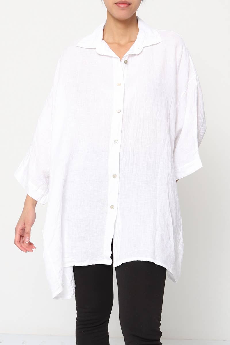 LÉA & LUC - Wholesale Button Down Shirt - Women's - 100% Linen Shirt REF. 285894