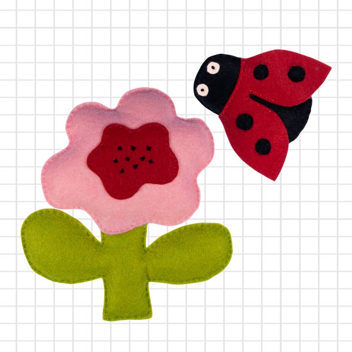 Mimihali - Wholesale Craft sewing kit - PEONY & LADYBUG Felt Sewing Kit1