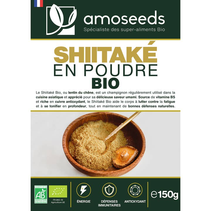 Amoseeds - Wholesale Protein/Superfood Powder - Organic Shiitake Powder 150G3
