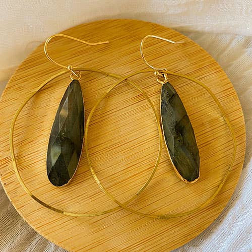 Artemis: Gemstone Hammered Hoop for wholesale by Santore Jewelry Company