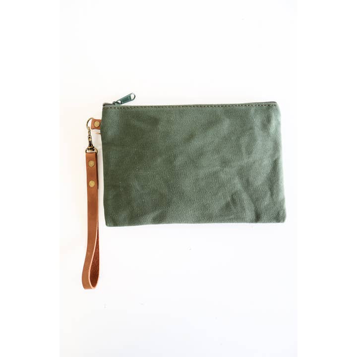 Kilele Gear | Rugged Leather Goods - Wholesale Pouch - Women's - Canvas Clutch Wristlet - Zippered Pouch