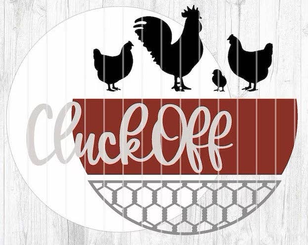 Kate's Blanks - Wholesale Door Hanger - Animal- Cluck Off Chicken Door Hanger DIY | Paint Kit2