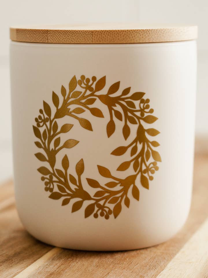 Hearth: orange, cinnamon, clove (11 oz soy) for wholesale by FireLight Candle