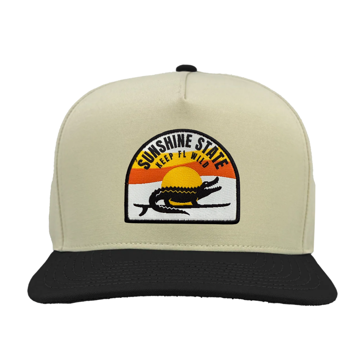 Sunshine State Goods - Wholesale Flat Brim Cap - Unisex - Sunshine State Surfing Gator Sunset Hat0