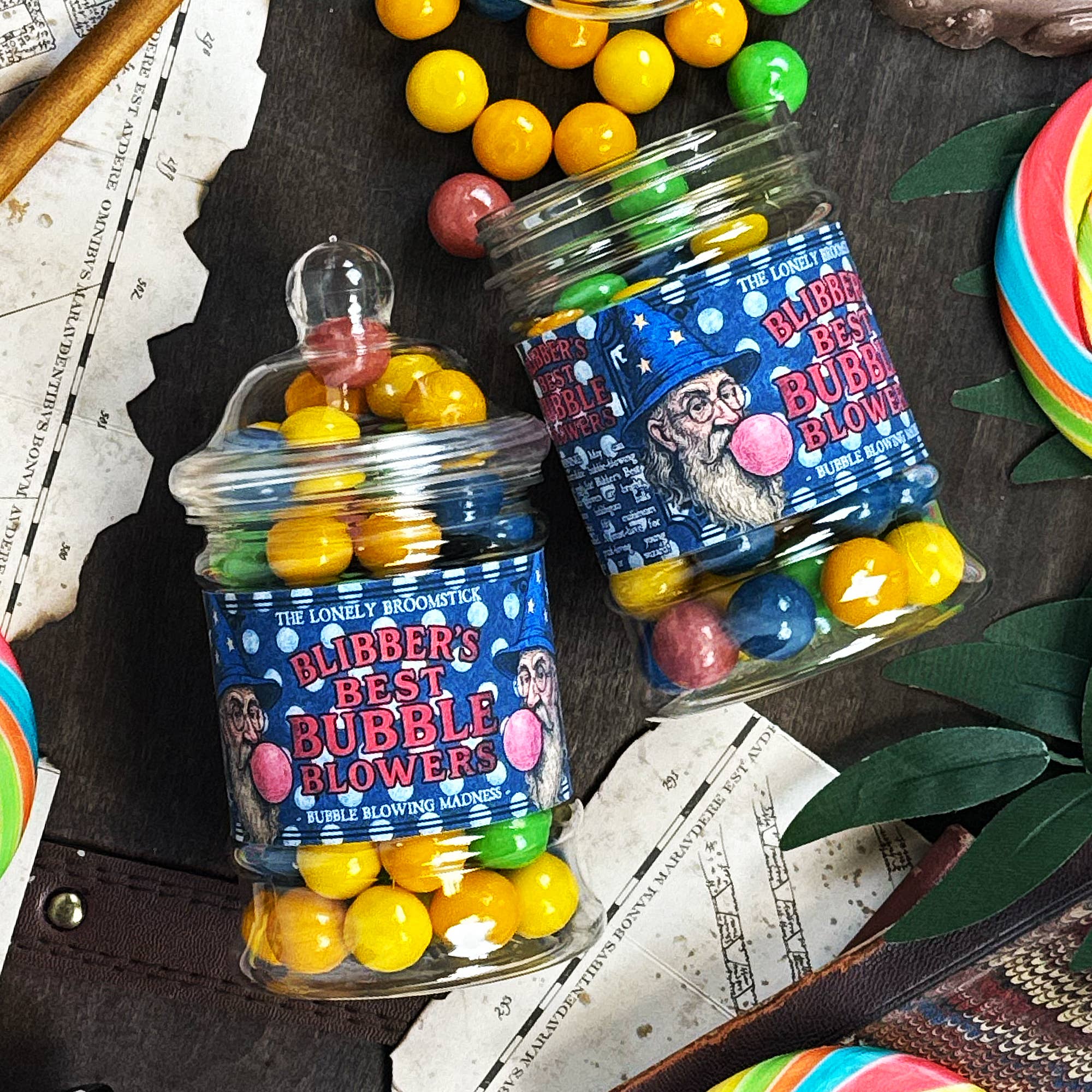 The Lonely Broomstick – wholesale Boiled sweets – Blibber's Best Bubblegum Blowers Jar2