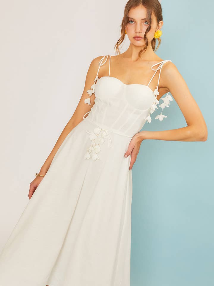 Main Strip - Wholesale Dress - Women's - Tie Belt Flare Midi Dress