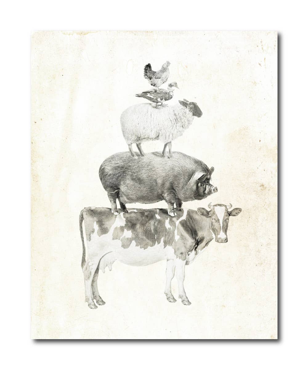 Surly Squirrel - Wholesale Art print - Meat Pyramid Vintage 8x10 Print