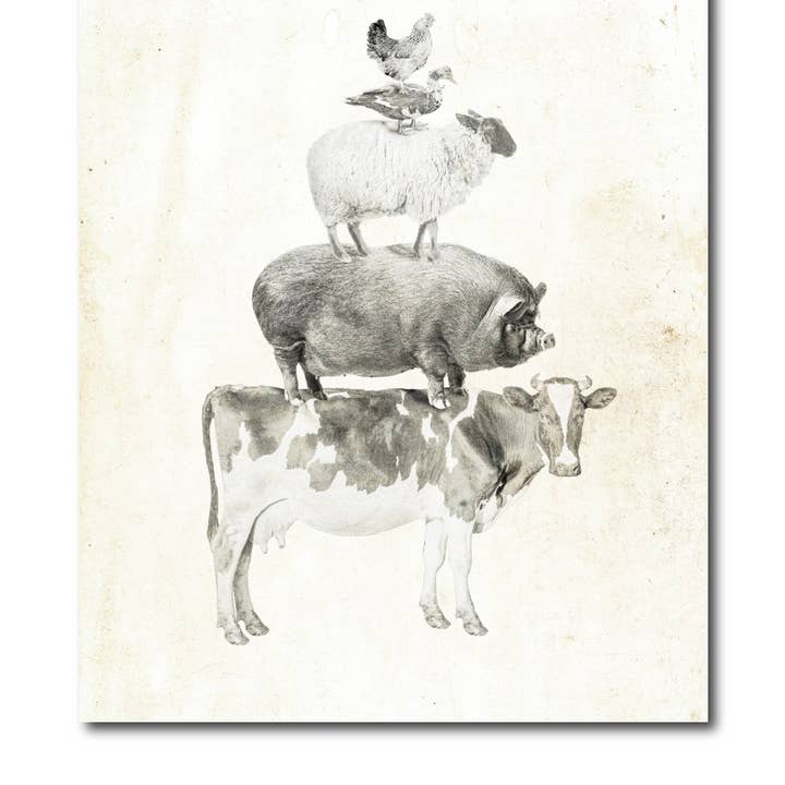 Surly Squirrel - Wholesale Art print - Meat Pyramid Vintage 8x10 Print0