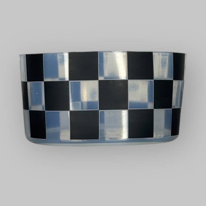 Clear and Black Checkers | Silicone Boot for wholesale by Sip n' Style Shop Co.