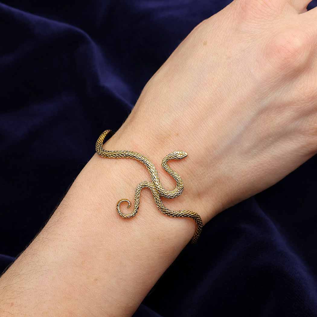 Nina Designs - Wholesale Cuff Bracelet - Sterling Silver or Bronze Textured Snake Bracelet4