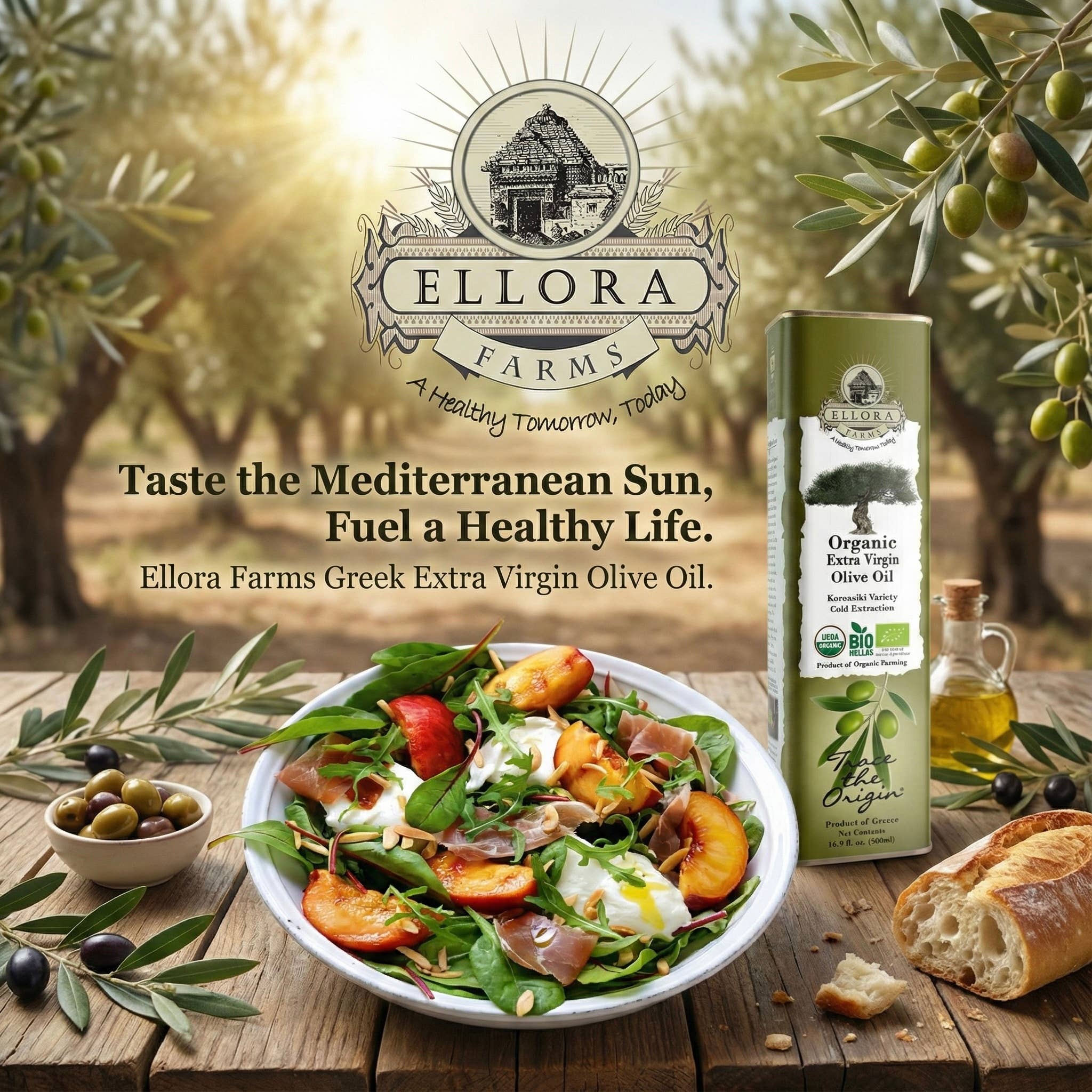 ELLORA FARMS - Wholesale Olive Oil - Organic Extra Virgin Olive Oil, Greek, Traceable, Gold Award2