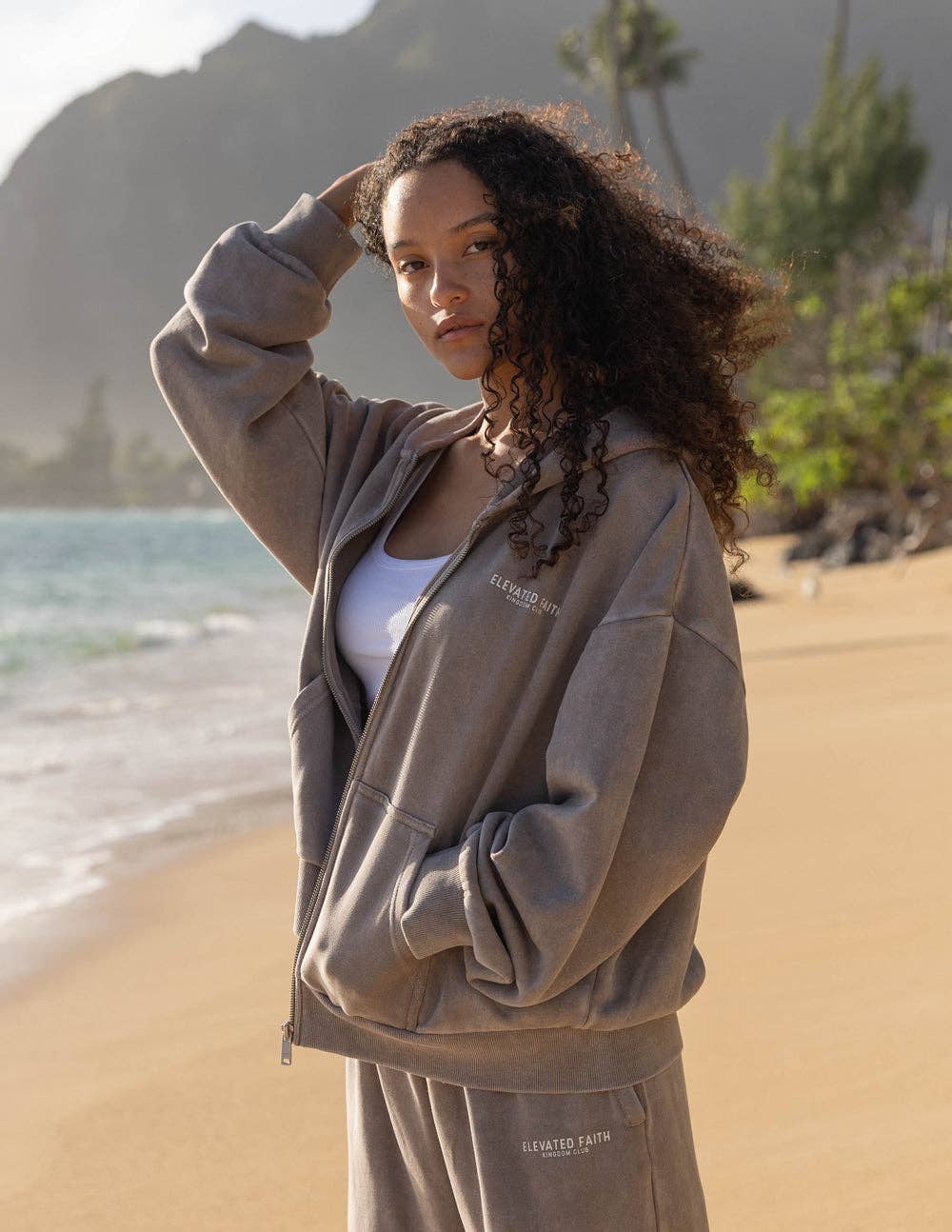 Elevated Faith - Wholesale Hoodie - Women's - Kingdom Club Brown Full-Zip Hoodie4