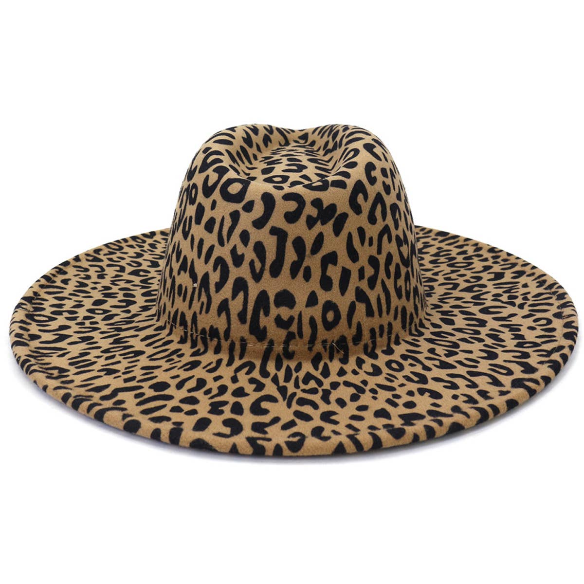 Suzie Q USA - Wholesale Fedora - Women's - Big Brim Peach Heart Top Leopard Jazz Fedora Hat11
