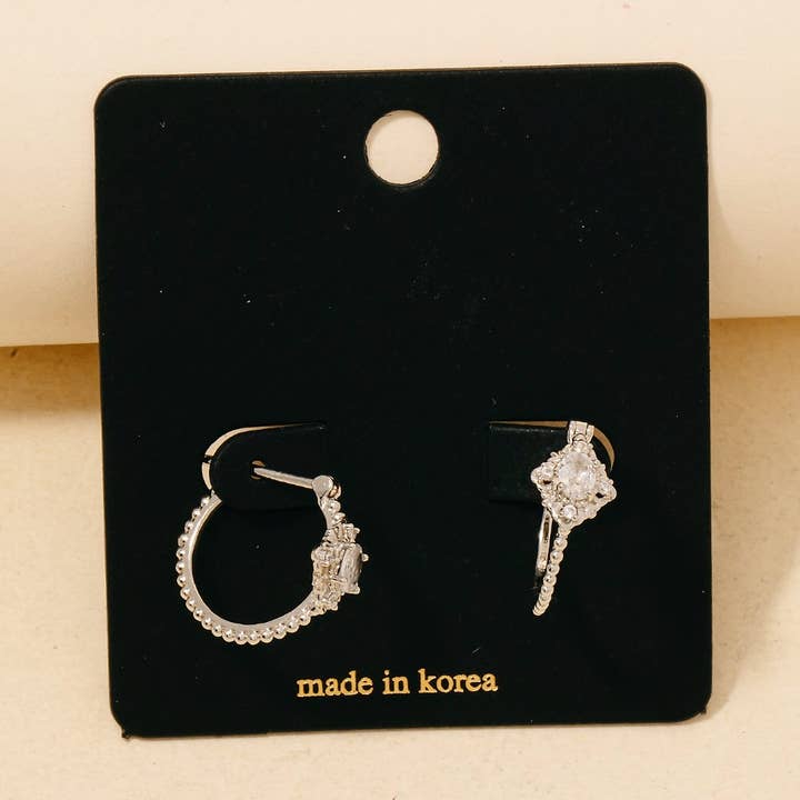 Intricate Cz Cluster Hoop Earrings for wholesale by Anarchy Street