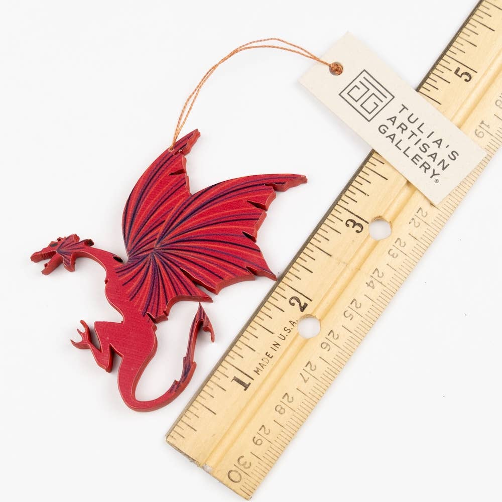 Tulia's Artisan Gallery - Vendita all'ingrosso Decorazione - Ornamento in legno Drago Gallese4
