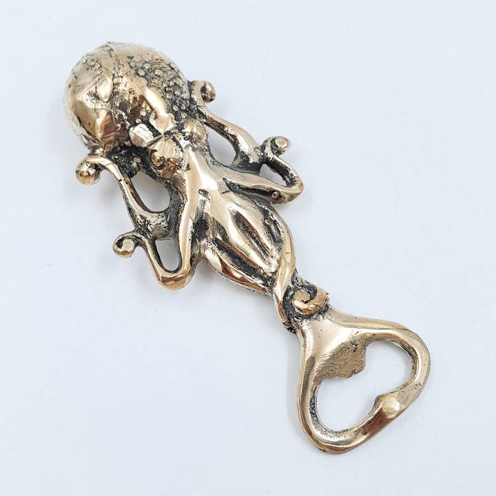 Bottle Opener Octopus 13 x 6 x 3 cm - Solid Brass for wholesale by FERN