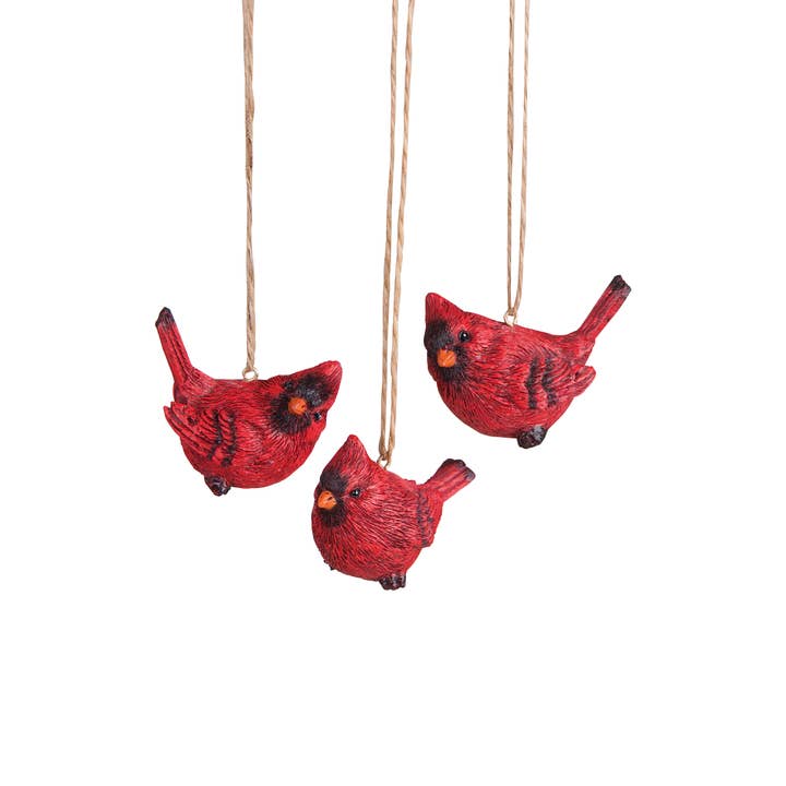 Christmas Cardinal Songbird Ornament Set 3 for wholesale by C&F Home