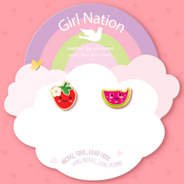 Girl Nation - Wholesale Earrings - Kids - The Perfect Pair | Berry Melon Twist