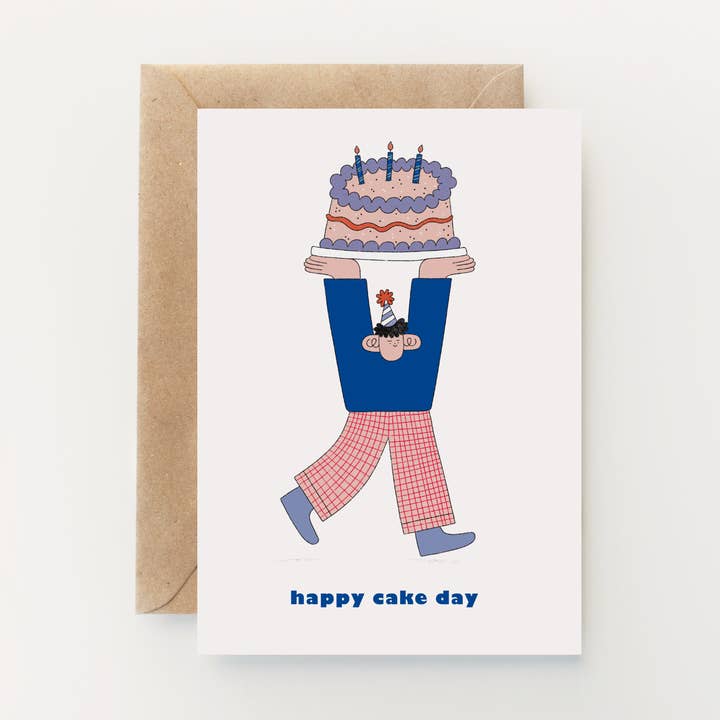 Happy Cake Day Greetings Card for wholesale by Hollie Fuller