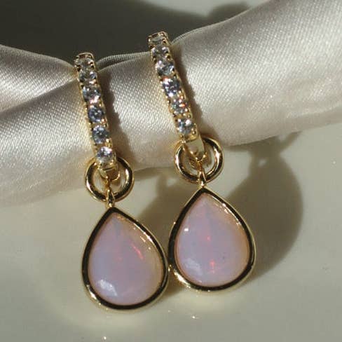 Aros Colgantes de Ópalo de Algodón de Azúcar CZ para venta al por mayor de Chloe + Lois