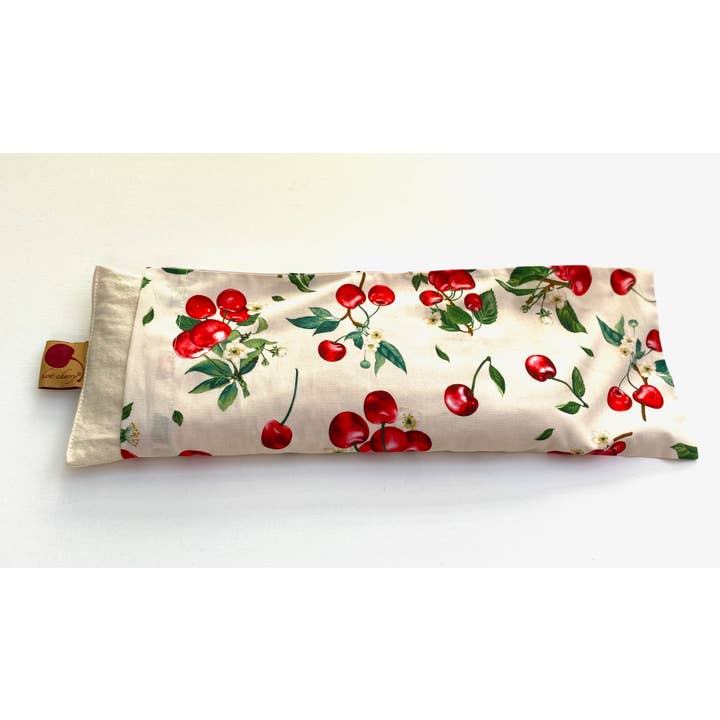 Hot Cherry Pillows - Wholesale Hot/Cold Compress - Cervical Neck Pillow - Unbleached Denim, Cherry Print Case1