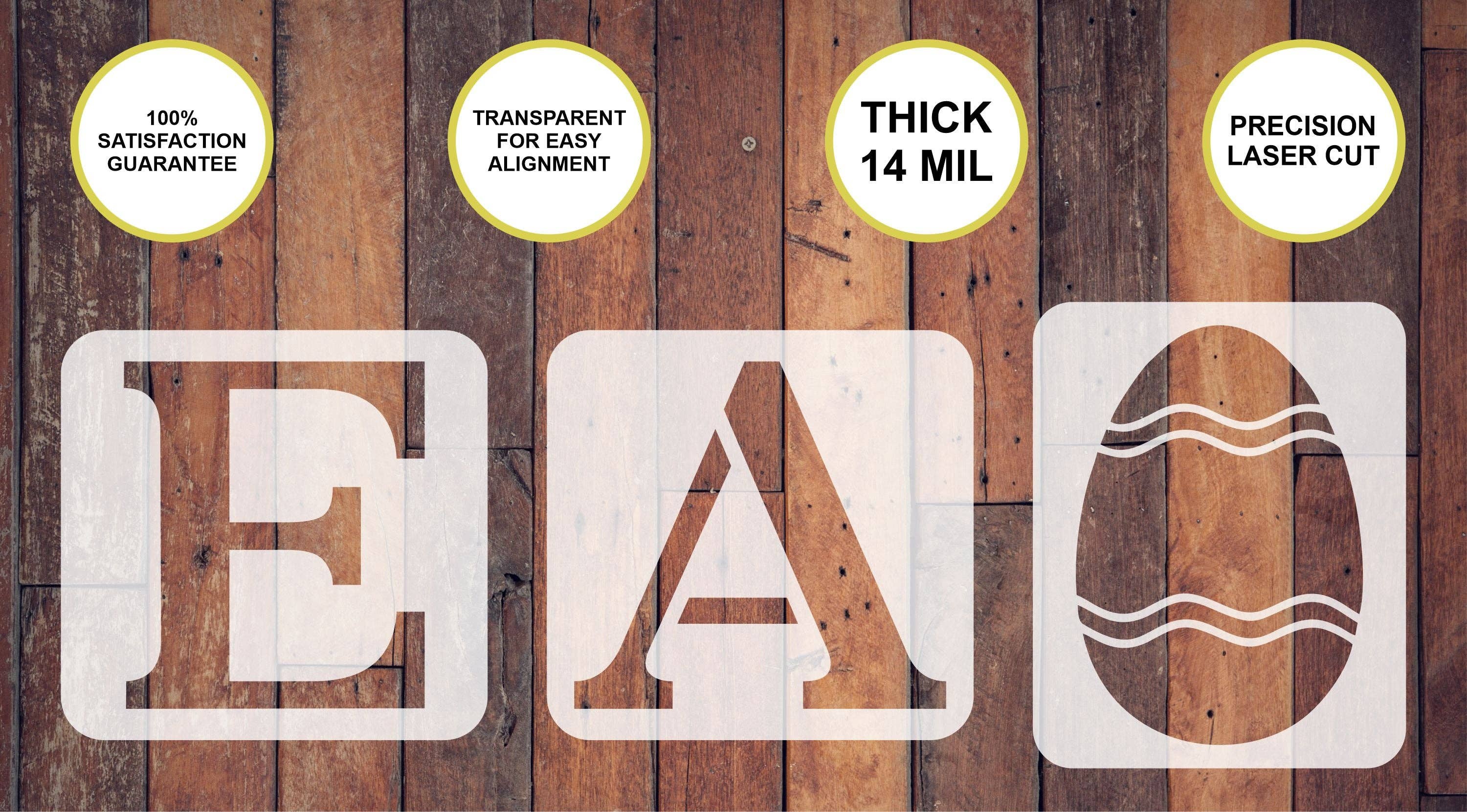 Barn Star Painting - Wholesale Stencil/Craft Die - Happy Easter Porch Stencil For Wood Sign - Reuseable Stencil - Vertical - 10" x 50"2